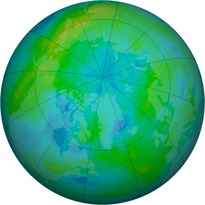 Arctic ozone map for 27 September 2001